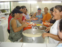Alimentação preparada no projeto