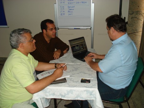 Adelécio Brito (São Paulo) e Valmir Moreira (Pará) com Ebenézer Bittencourt