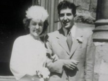 Casamento com Christine Barker no dia 3 de Agosto de 1945
