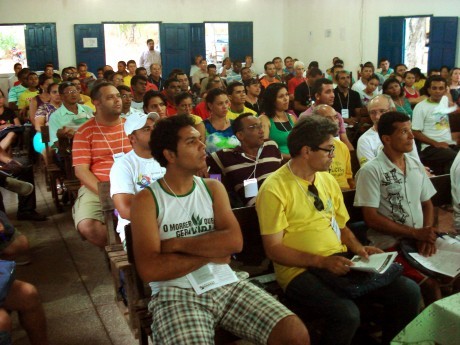 Foto da primeira reunião no salão de treinamento 