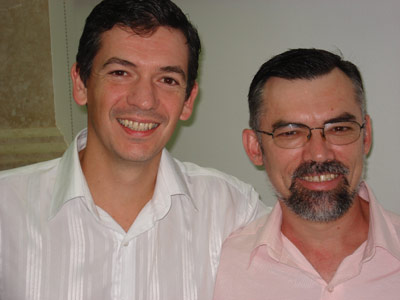 O dentista Alex e o pastor Luiz Antônio no Congresso