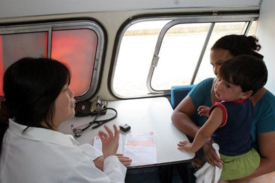 Consulta médica no ônibus